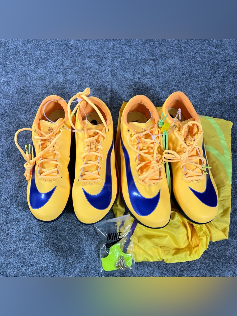 Nike Triple Jump Elite 3 Spikes Citron Pulse NEW HV6425-800 Lot 2 Size 12,10.5